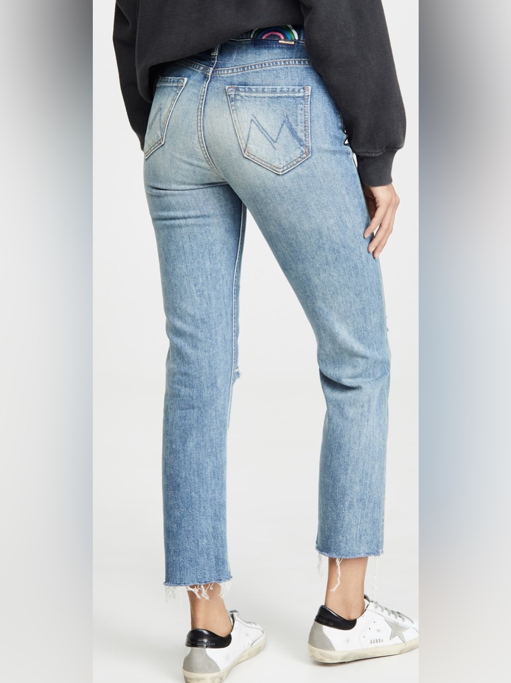 MOTHER Superior The Tomcat Ankle Fray The Last Supper Rainbow Patch Jean Size 28 - Picture 2 of 15